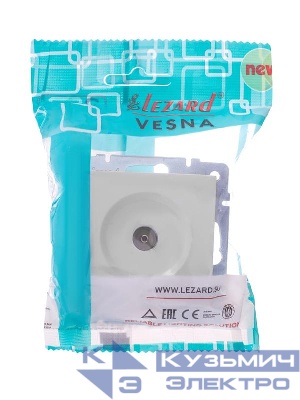 Розетка телевизионная оконечная TV 1-м СП Vesna механизм бел. LEZARD 742-0288-130