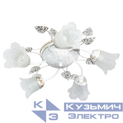 Светильник НПБ 01-5х60-102 (Плафон 62333) "Глория" 151 60Вт E14 IP20 бел./зол. (инд. упак.) Элетех 1005402939