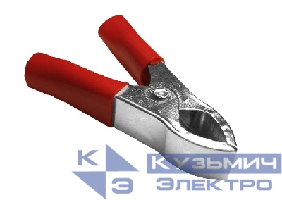 Зажим "крокодил", 15A, красный, L=73±5мм, NETKO Optima