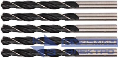 Сверло по металлу HSS черненые 10.0х133мм (уп.5шт) FIT 33600