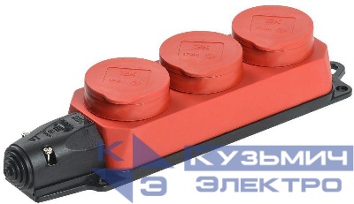 Колодка 3-м ОМЕГА РБ33-1-0м IP44 каучук красн. IEK PKR61-016-2-K04