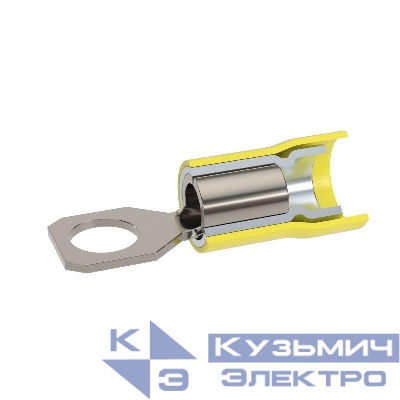 Наконечник с отверстием под винт и изолир.фaланцем ПВХ двойн. гильза 2.5-6кв.мм М6 d6.4мм (НКИ) (уп.100шт) DKC 2C6P-DS-PVC