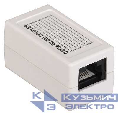 Адаптер проходной RJ45-RJ45 (8P8C) кат.5E UTP бел. ITK CS70-1C5EU