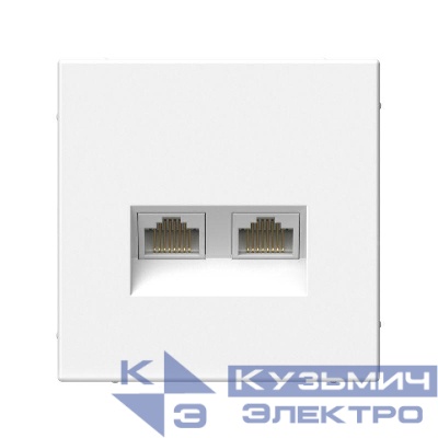Розетка компьютерная 2-м ArtGallery 2хRJ45 кат.6A механизм бел. SE GAL000188