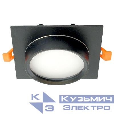 Светильник DL505 15Вт 230В GX53 IP44 потолочн. встраив. квадрат без лампы черн. FERON 51104