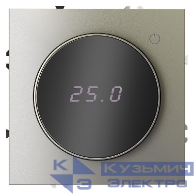 Терморегулятор электронный S70 с индикацией и датчиком для теплого пола механизм шелк Voltum VLS070104