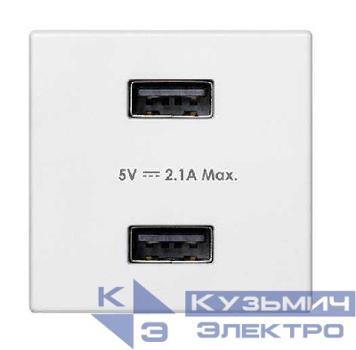 Устройство зарядное 2хUSB К45 5 В 2.1А бел. Simon Connect K126E-9