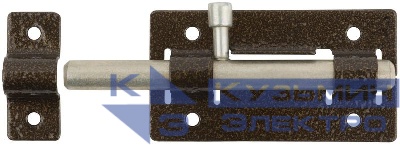 Задвижка накладная усиленная для дверей круглый ригель бронза 66680