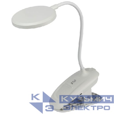 Светильник светодиодный NLED-513-6W-W настольный аккумуляторный на прищепке бел. ЭРА Б0057209