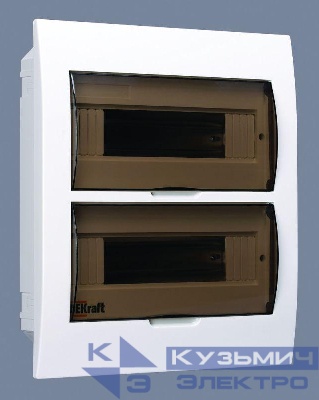 Корпус встраиваемый ЩРВ-П-24 35х30х10 24мод. IP41 пластик. DEKraft 31006DEK