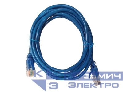 Патч-корд UTP4 cat 5e, 2,0м, ВС, LSZH, синий, литой коннектор NETKO Optima