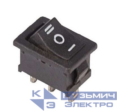 Выключатель клавишный 250В 6А (3с) ON-OFF-ON черн. с нейтралью Mini (RWB-205 SC-768) Rexant 36-2145