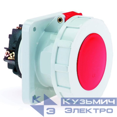 Розетка встраиваемая 63А 4п 3P+PE 6ч 400В IP67 Bals 13100