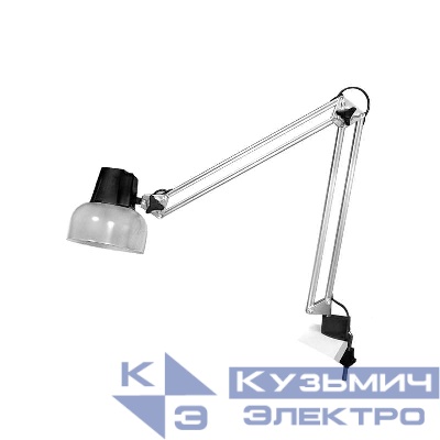 Светильник Бета настол. на струбцине 60Вт без лампы ЛОН E27 серебр. Трансвит 110