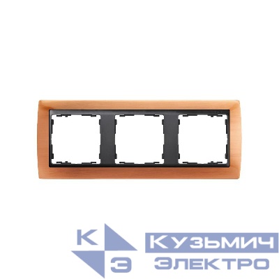 Рамка 3-м Simon82 античная медь/графит Simon 82834-36