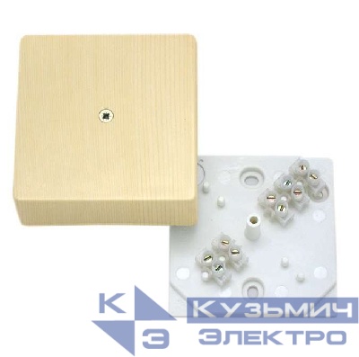 Коробка распределительная ОП 75х75х30мм с клемм. сосна HEGEL КРК2702 0201-И