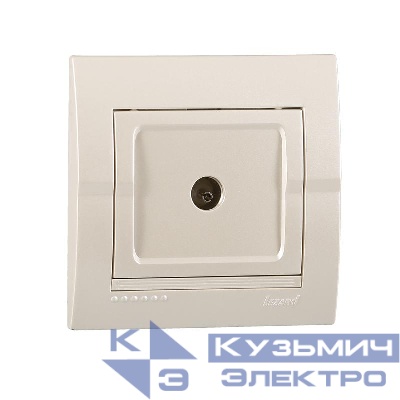 Розетка телевизионная проходная TV СП Deriy 16А IP20 жемчуж./бел. металлик LEZARD 702-3030-129