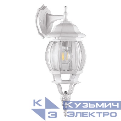 Светильник 8102/PL8102 100Вт E27 230В садово-парковый на стену вниз бел. FERON 11097