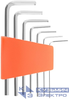 Ключ шестигранные CrV 7шт (0.7-3.0мм) в пластиковом держателе FIT 64160