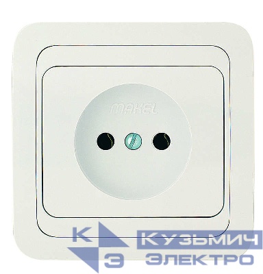 Розетка 1-м СП Mimoza 16А IP20 без заземл. бел./бел. Makel 12022