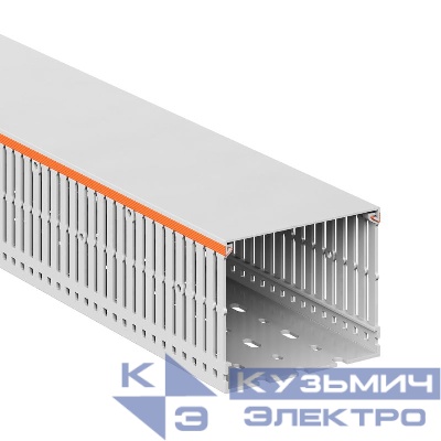 Кабель-канал перфорированный 100х80 L2000 RLHF6 без галогенов свет. сер. DKC 01130RLHF
