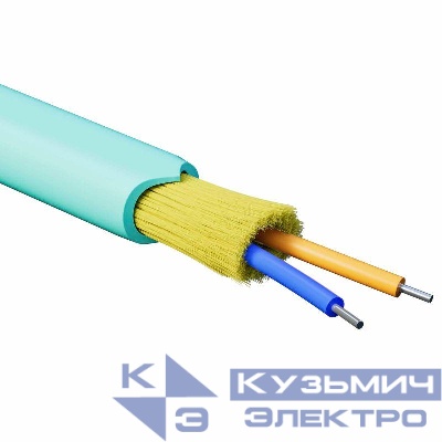 Кабель волоконно-оптический распределительный арамидные упрочняющие нити для внутренней прокладки нг(А)-HF 2 ОВ категория OM3(G.651.1) плотный буфер 0.4кН барабан 500м DKC RNDT3C2AQ01-E