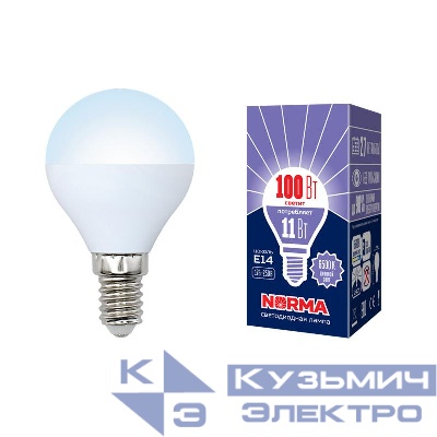 Лампа светодиодная LED-G45-11W/DW/E14/FR/NR Norma 11Вт матовая E14 (упак. картон) Volpe UL-00003830