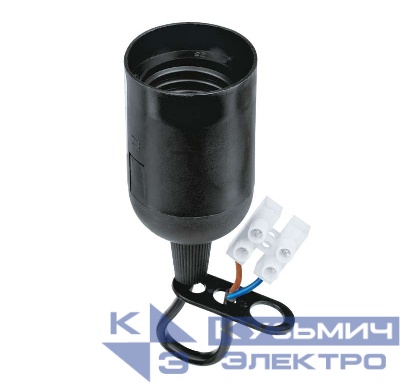 Патрон электрический 71 288 NLH-P-F-BL-E27-TB пластик. подвесной с клеммной колодкой на проводе черн. Navigator 71288