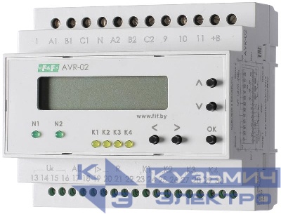 Устройство управления резервным питанием AVR-02 (3х400В+N; 5 перекл. х8А; IP20) F&F EA04.006.004