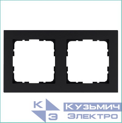 Рамка 2-м G-Classic черн. матов. soft touch Jasmart G1002PB