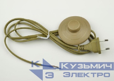 Шнур сетевой UCX-C20/02A-170 BROWN с вилкой и выкл. (напольный) 2А 500Вт 1.7м корич. Uniel UL-00004436