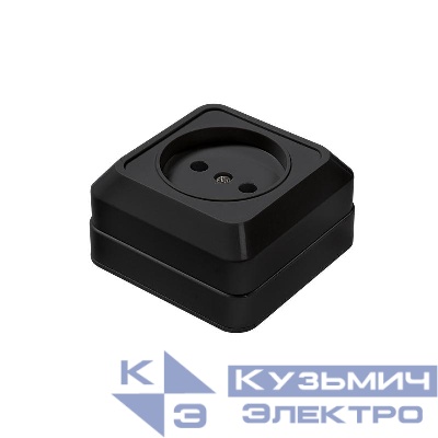 Розетка 1-м BOLLETO накладная 7022B черн. IN HOME 4690612061030