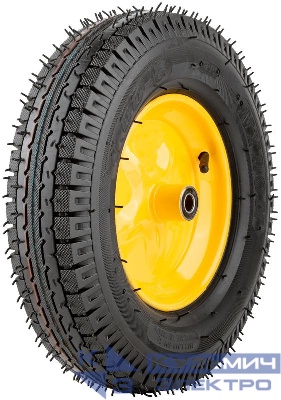 Колесо запасное 8 слойная шина 390х90х220мм для тачек 77609; 77612; 77627 (4.80дюйм/4.00дюйм-8дюйм) (посадка ширина 90мм диаметр 16мм ) FIT 77571