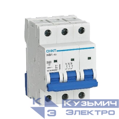 Выключатель автоматический модульный 3п B 16А 6кА NB1-63 (R) CHINT 179686