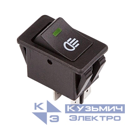 Выключатель клавишный 12В 35А (4с) ON-OFF с зел. LED подсветкой (ASW-17D) Rexant 36-4441