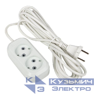 Удлинитель 2х5м без заземл. 10А IP20 Эксперт 2.2кВт ПВС 2х0.75 PROxima EKF UBA10-275-2-05