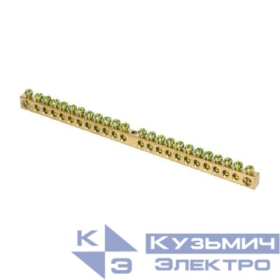 Шина PEN "ноль-земля" 6х9 24 отвер. латунь крепеж по центру EKF sn0-63-24