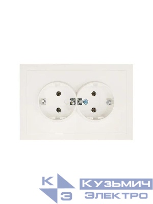 Розетка 2-мест. с/з СП ZIMA IP20 16А ПБТ безвинт. зажим слон. кость LEZARD 704-9000-127BQC