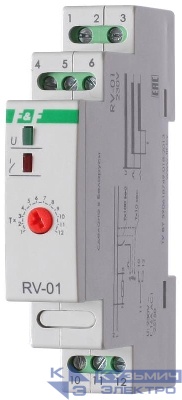 Реле времени RV-01 230В 16А задержка включ. 1..1200с 1перекл. IP20 монтаж на DIN-рейке F&F EA02.001.007