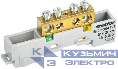 Шина PE "земля" неизол. на универс. держ. 8х12-4-Ж TEKFOR IEK TF-NN20-04-DL-K05