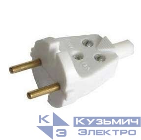 Вилка электрич. без заземл. бел. 6А 250В IP20 бел. с кембр. БЕЛТИЗ В6-001