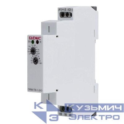 Реле времени задержка выключения конфигурация контакта 1CO AС/DC 12-240В DKC DRM-TB-1-240
