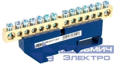 Шина нулевая на DIN-изол. ШНИ-8х12-14-Д-С IEK YNN10-812-14D-K07