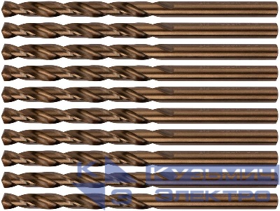 Сверло по металлу HSS с добавкой кобальта 5% Профи 5.5мм (уп.10шт) FIT 33955