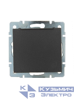 Розетка 1-м Rain с заземл. с крышкой керамика механизм матов. черн. графит LEZARD 703-4188-123