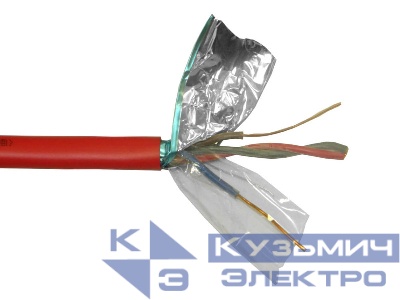 Кабель сигнальный NETKO, экранированный, КПСЭнг (А) - FRLS, 2*2*1.00мм2 (1.1мм) 200м, красный