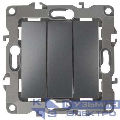 Выключатель 3-кл. СП Эра12 12-1107-12 10А IP20 250В 10AX механизм графит Эра Б0019299