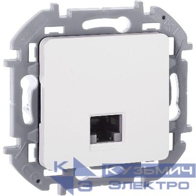 Розетка компьютерная Inspiria RJ45 кат.6 UTP механизм бел. IEK 673830