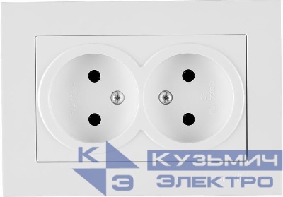 Розетка 2-м СП KAREN 16А IP20 без заземл. в сборе бел. ARVIA 20 01 1000 908