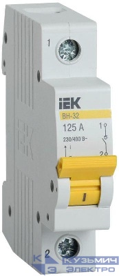 Выключатель нагрузки (мини-рубильник) 1п 125А ВН-32 KARAT IEK MNV10-1-125